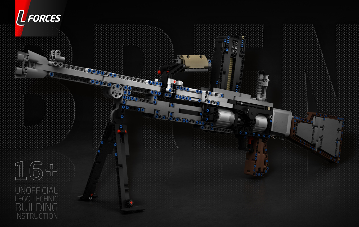 LEGO TECHNIC Light Machine BREN GUN - 100% Automatic Gun